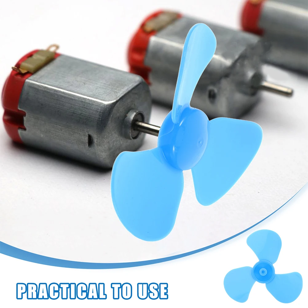15 Uds Mini aspas de ventilador de Motor 3 hojas accesorios de plástico para experimentos estudiantes juguetes de bloques de construcción