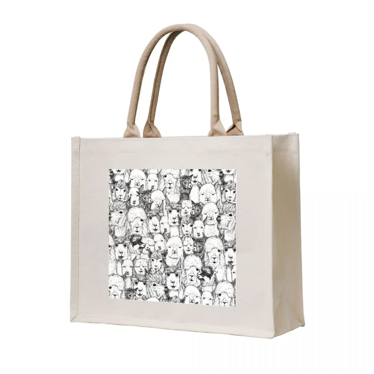 

just alpacas black white Tote Bag Reusable bags canvas tote Gift bag bags woman 2025