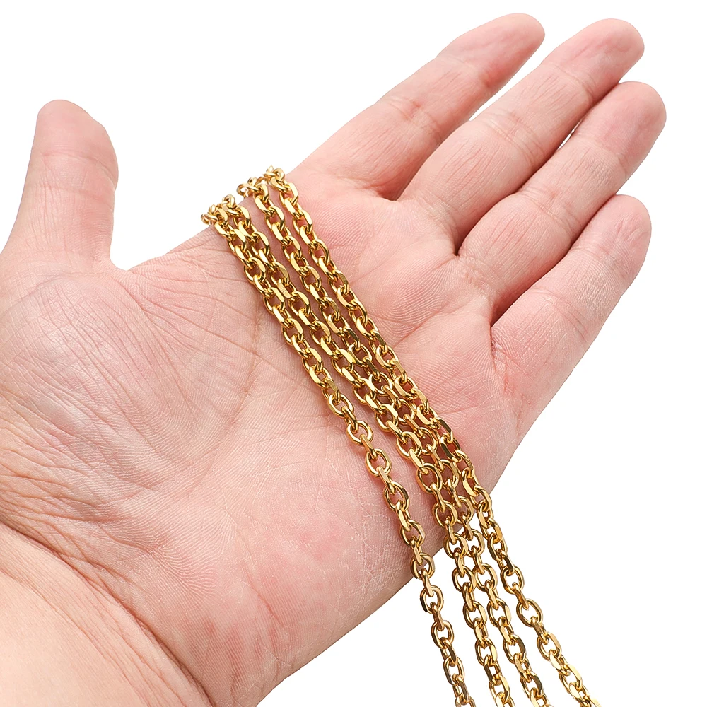 1 Meter Edelstahl 4,5mm Flachseiten-O-Ketten für Ohrringe, Anhänger, Armbänder, Halsketten, Verbindungsstücke, DIY-Schmuckherstellung, Körperketten – Detail 4