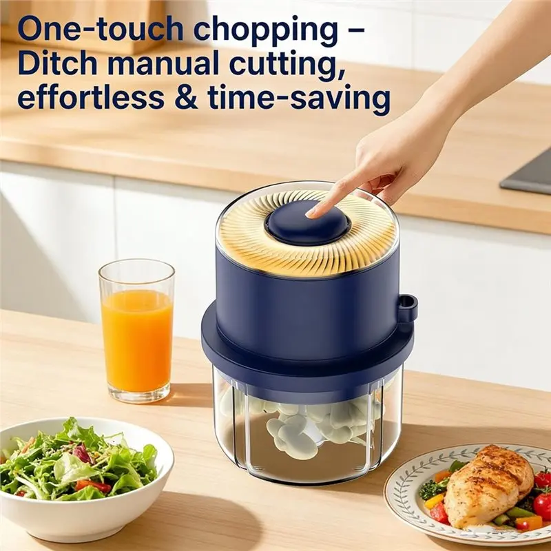 NEW!A61I Large Glass Cup Portable Wireless Electric Chopper 6-Blade, Easy-Clean Design, Food Processor For Garlic, Meat, Ginger