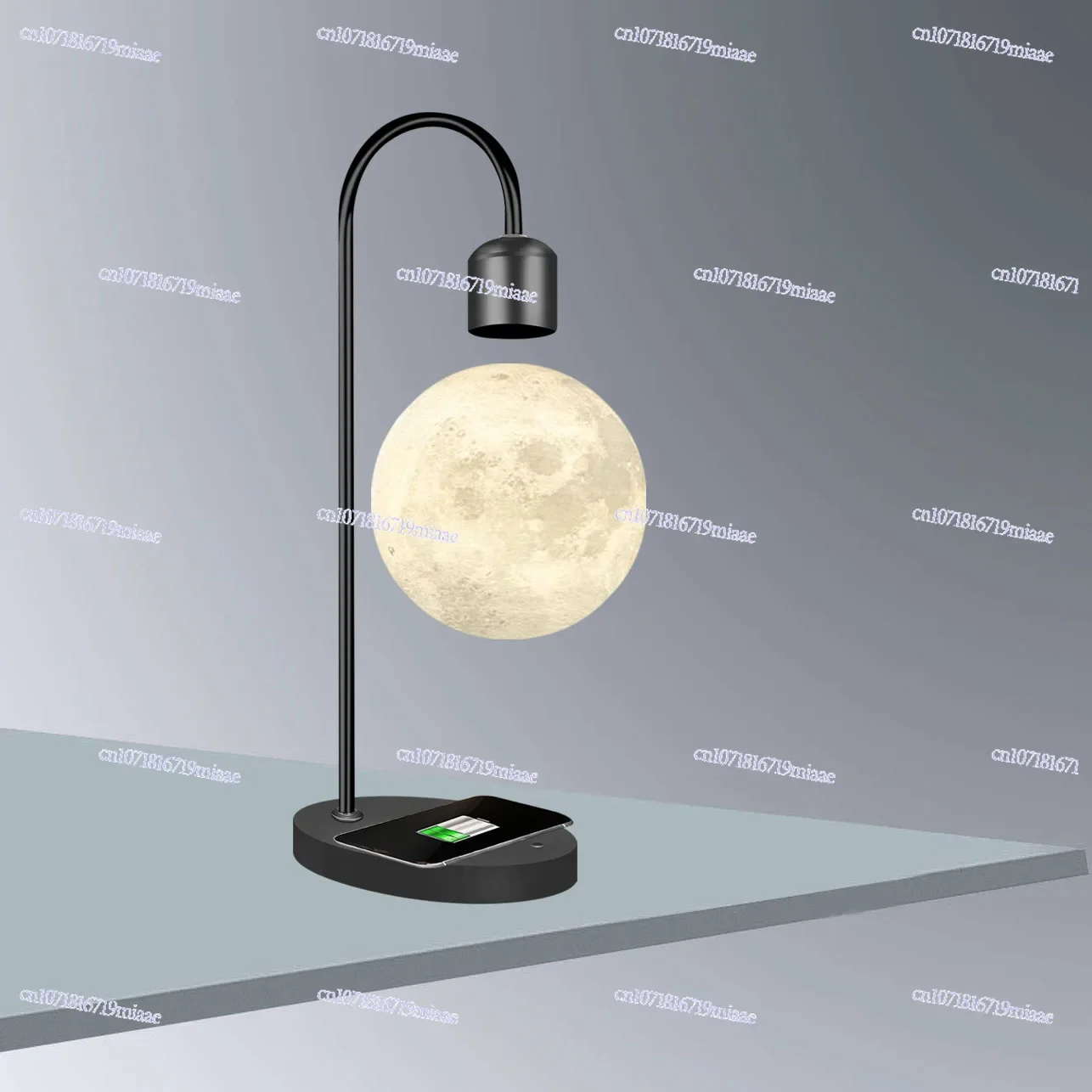 3D Printing Maglev Moon Light Wireless Charging Led Lighting Bedside Night Light Black Technology 110v