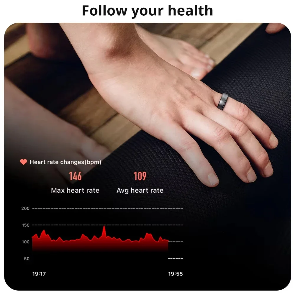 Anello intelligente Frequenza cardiaca Pressione sanguigna Ossigeno nel sangue Monitor del sonno Anello intelligente impermeabile Modalità multi-sport per Android IOS