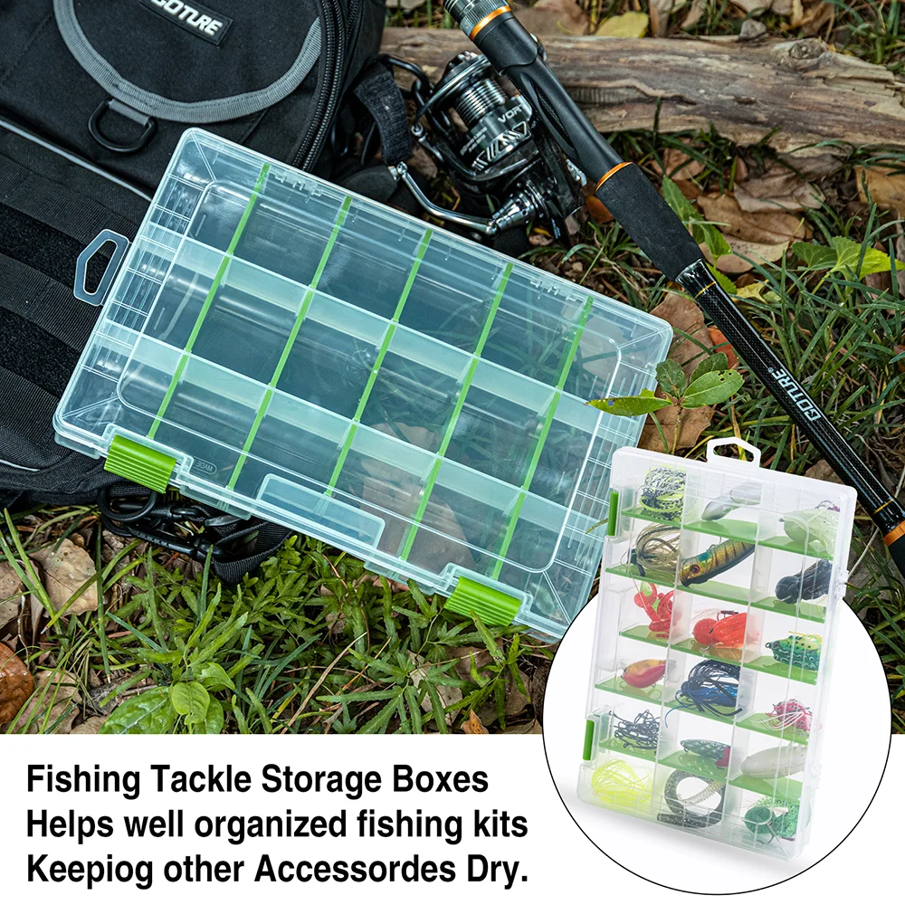 Goture Adjustable Plastic Fishing Lure Box Hook Tackle Box Storage Case Portable Tackle Multifunctional Organizer Fishing Boxes image 5