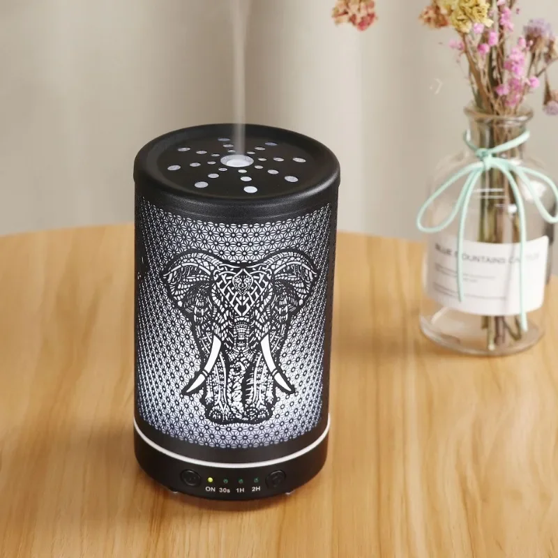 Mini Elephant Aromatherapy Essential Oil Diffuser Ultrasonic Cool Mist Air Humidifier with LED Lamp Aroma Difusor Atomizer