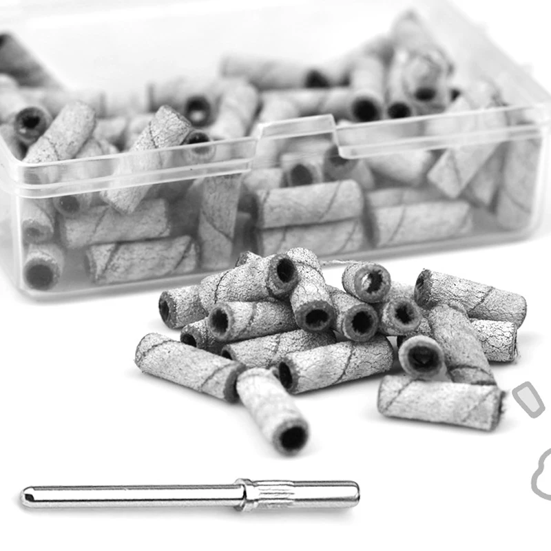 60/50Pcs 3mm Mini Nail Sanding Bands Electric Machine Nail Drill Bits UV Gel Acrylic Polish Remover Nails Accessories Tool