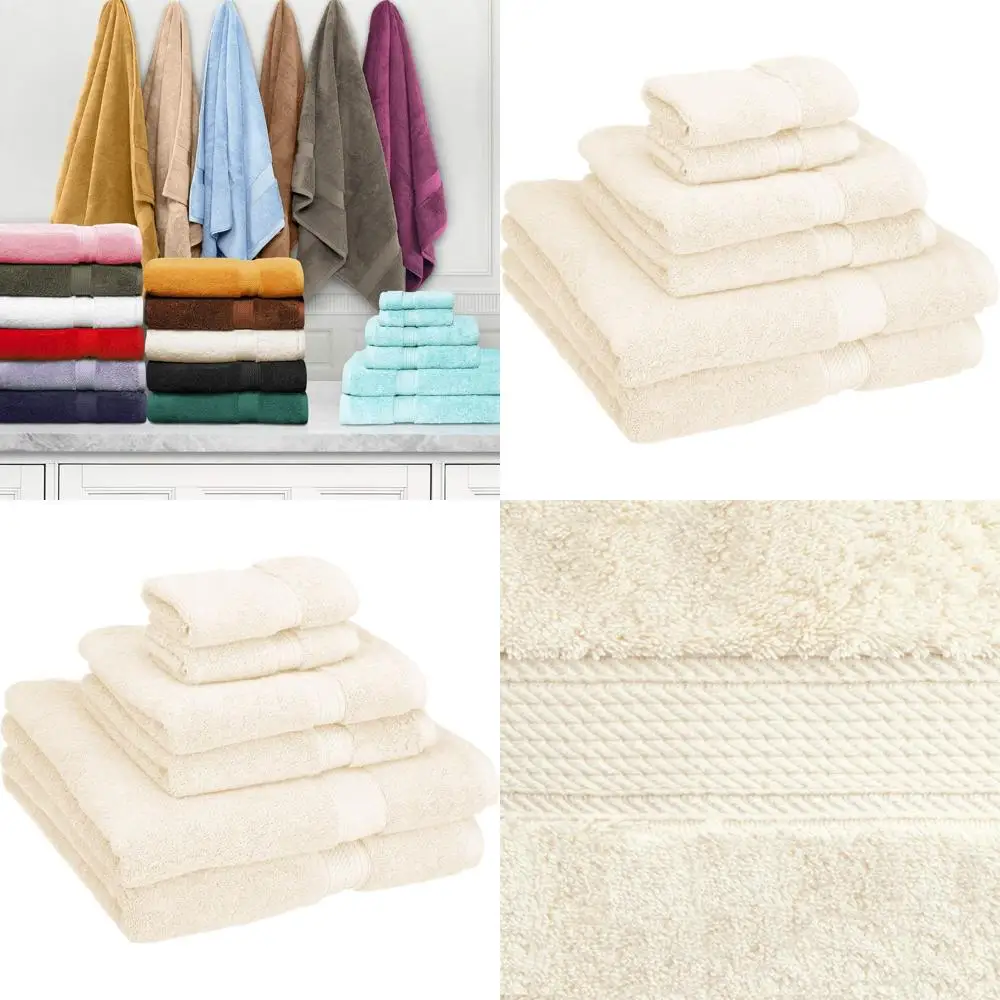 

Набор из 6 полотенец из египетского хлопка, цвет «яичная скорлупа»