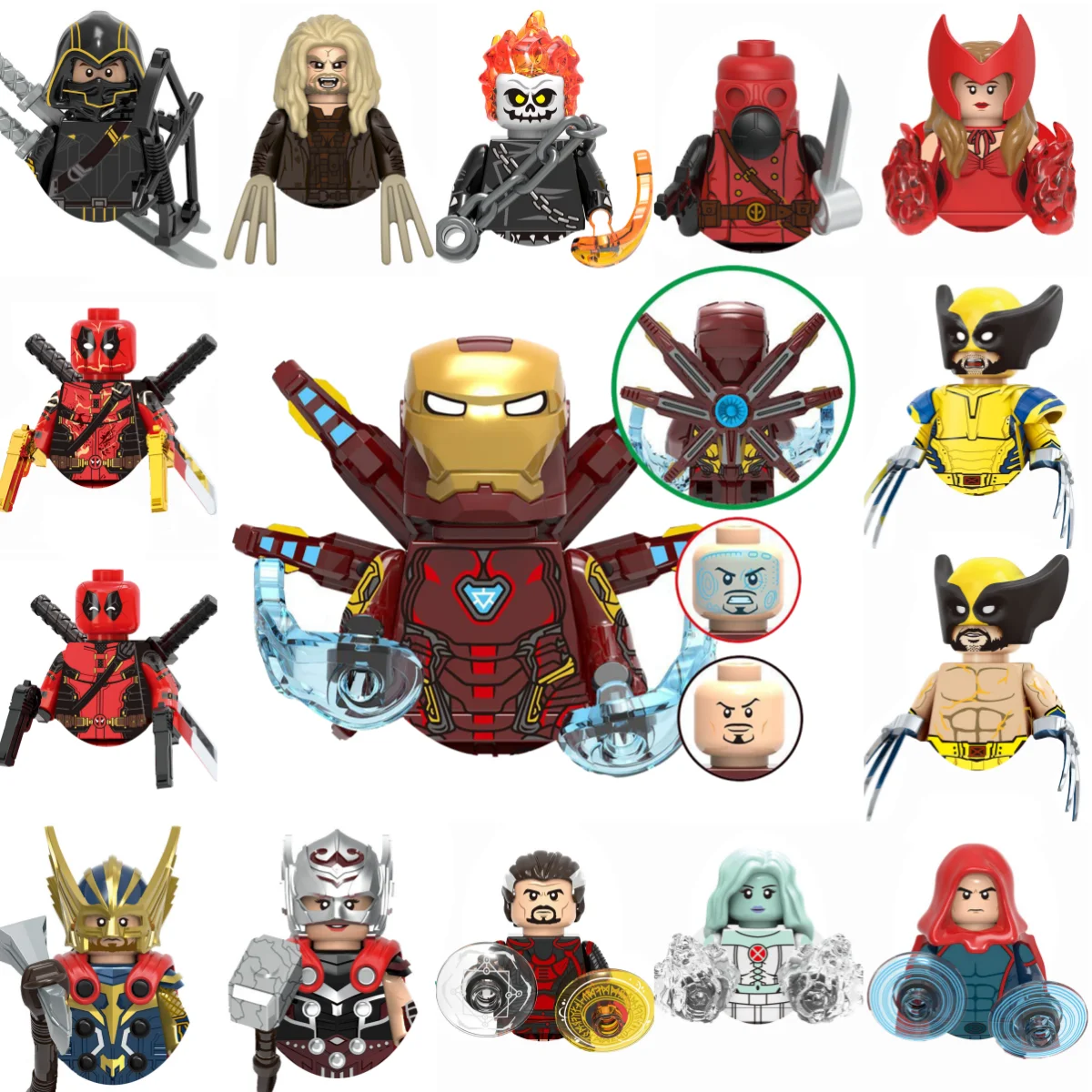 Building blocks Marvel Mini Action Figures Children's Party gifts Brick toys Thor Iron Man Wolverine Doctor Strange