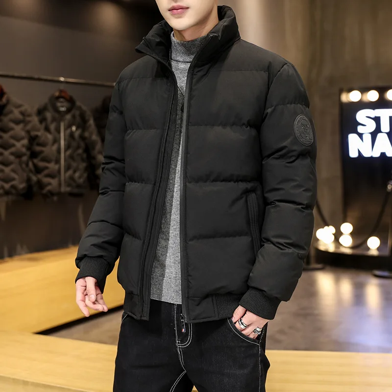 Winter Standing Collar Jacket Men's Parkas  New Trend Brand Tiger Head Thickened Oversized Cotton Clothing Winter Clothing