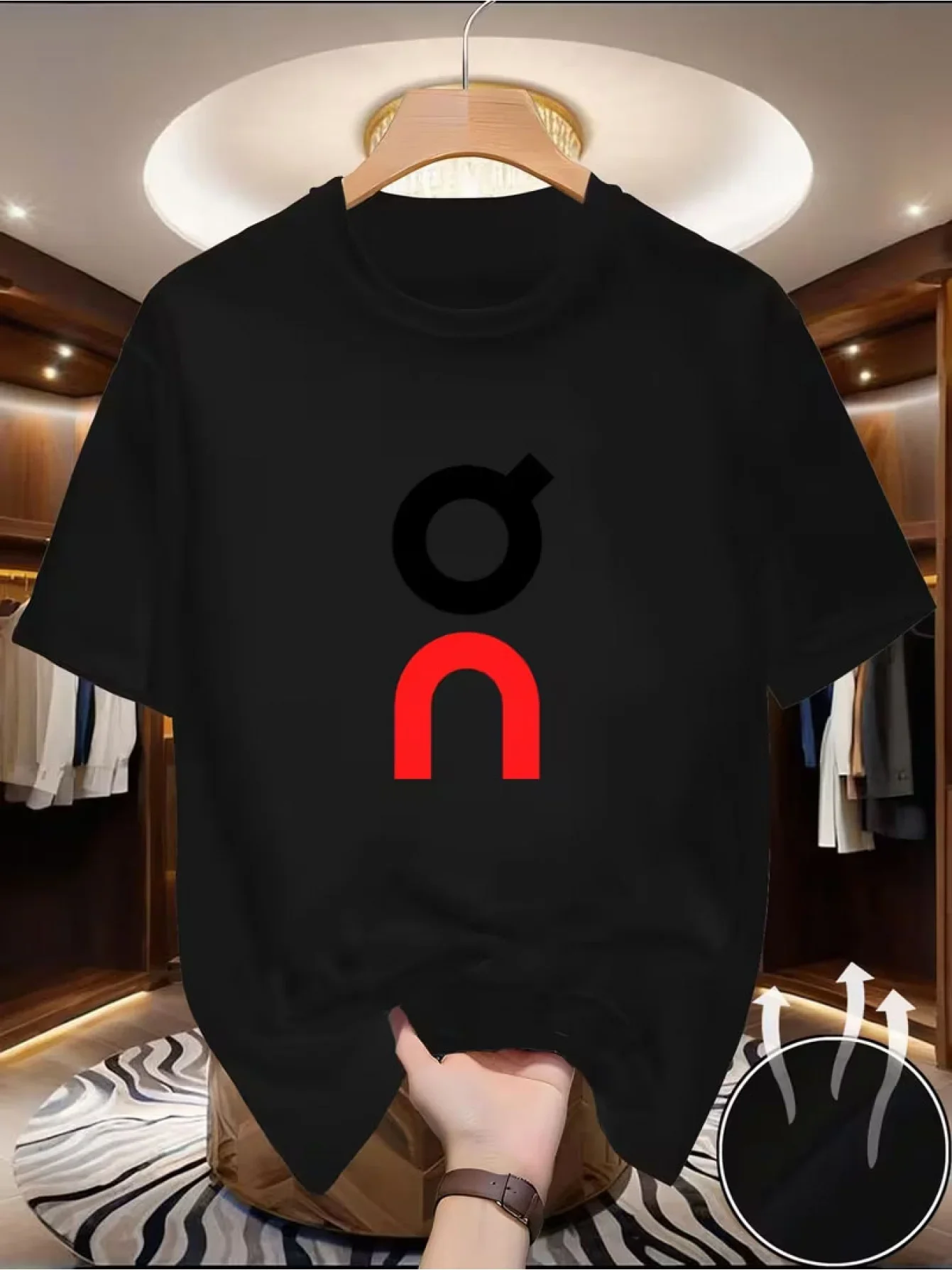 Herren Casual Bedrucktes Baumwoll-T-Shirt Premium Hochwertig Weich Atmungsaktiv Einfarbiges T-Shirt Stylisch Einzigartiges Logo-Grafik-Design – Detail 4