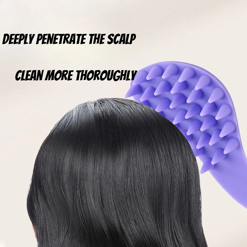 

1 шт., скребок для кожи головы, щетка для шампуня, массажер, чистая расческа для кожи головы с ручкой, щетки для мытья волос в форме полумесяца, отшелушивающий крем для кожи головы