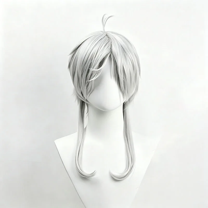 Anime Sylphiette Cosplay Wig Green And White Short Synthetic Hair Elf Ears Earring For Women Men Halloween Costume Party Props - view 3