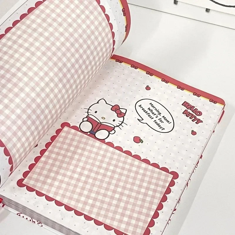 Sanrio Hello Kitty Notebook Cute Cartoon Journal Coloring Page Hard Shell Girly Heart Notebook Office Supplies Stationery