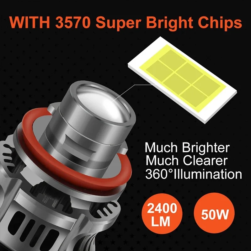 Car LED Laser Fog Light Bulbs H7 H11 9005 9006 Spotlight Headlamp LED Light Bulbs Project Lens Headlight Projector Lights