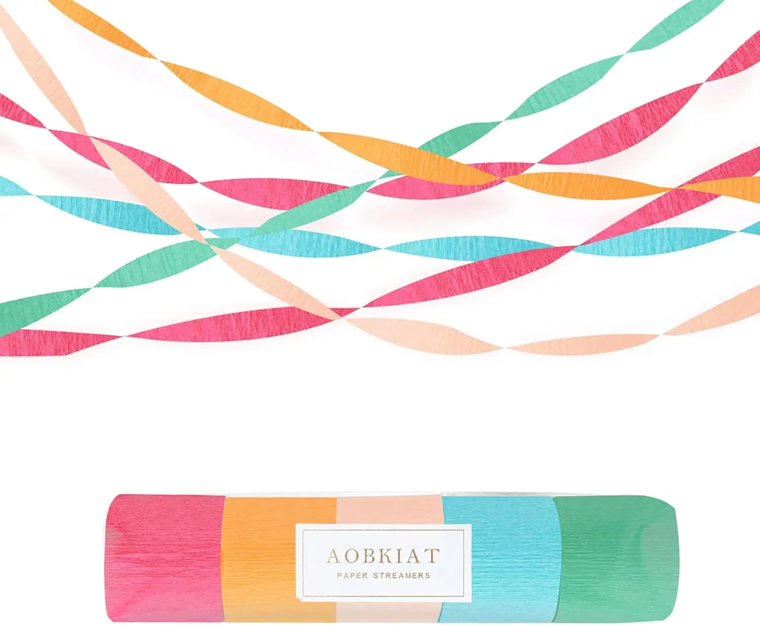 

Rainbow Crepe Paper Streamers, 5 Rolls 81ft Total for Party Decor