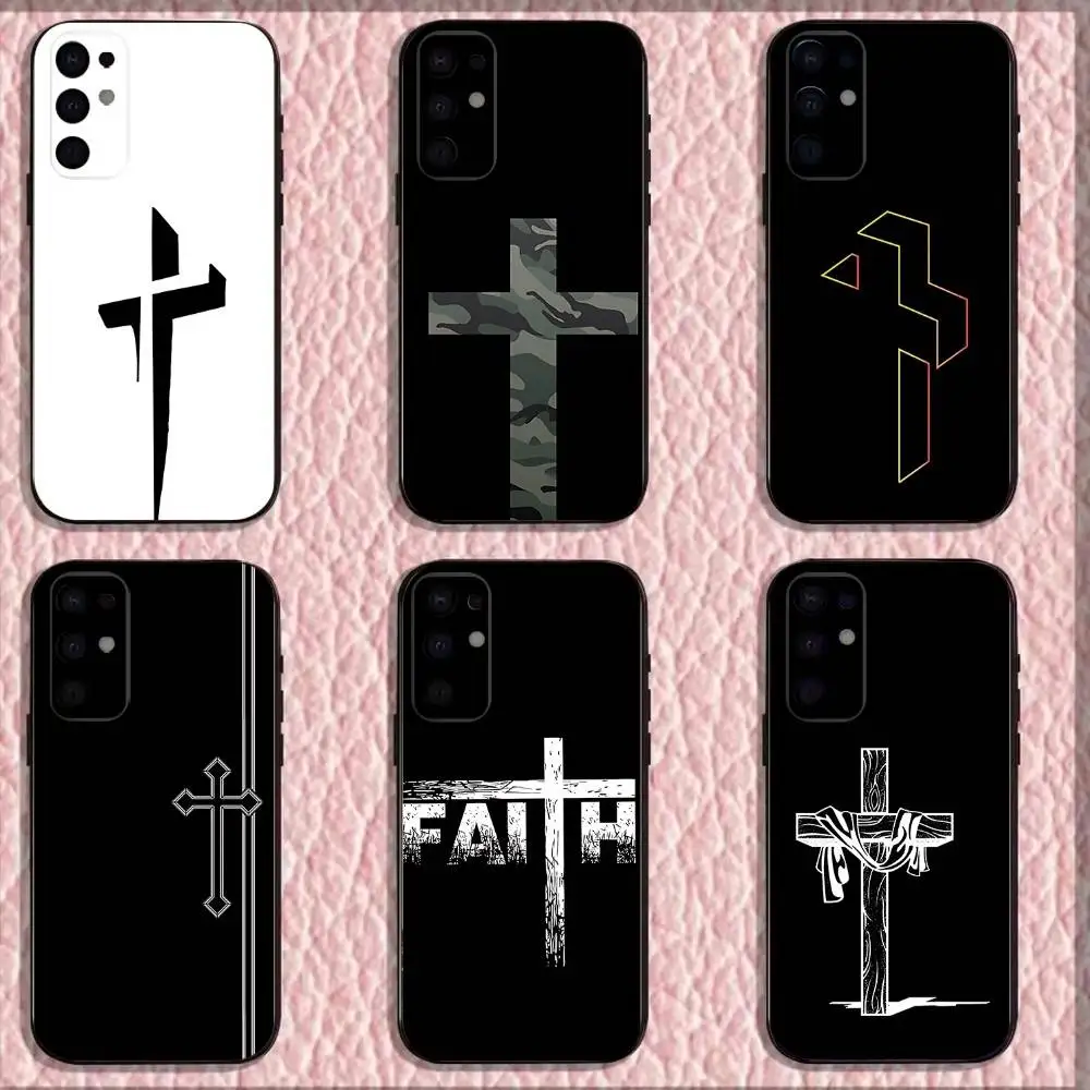 

Bible Jesus Christian Cross Faith Phone Case For Samsung S 25,24,23,22,30,21,10,9,Ultra,Plus,Lite,FE,4,5G Black Soft Case