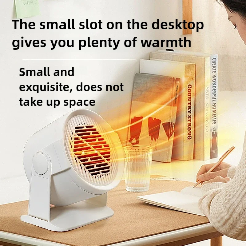 Household Desktop Small Electric Heater Office Desktop Mini Heater Portable Home Heating Foot Warmer Low Noise Rotatable Angle