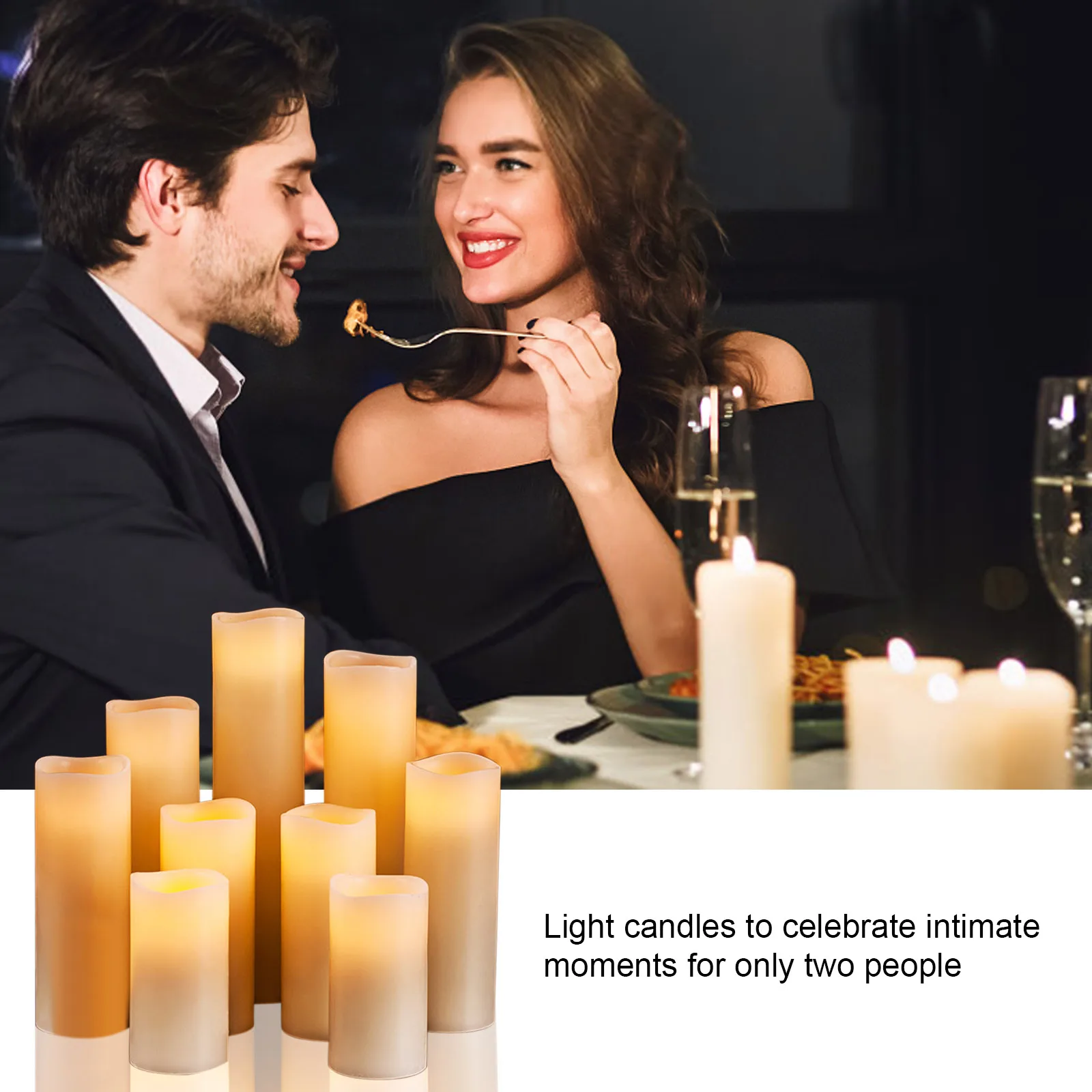 Flameless LED Candle Light Bright Flickering Bulb Battery Operated Tea Light with Realistic Flames Fake Candle for Birthday