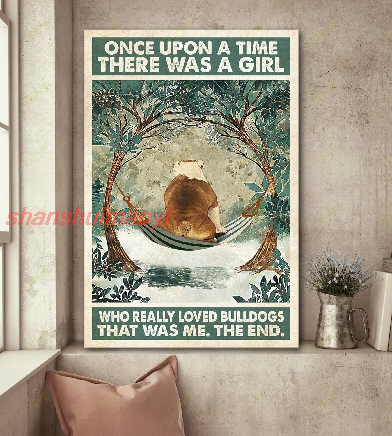 Metal Signs There Was A Girl Who Really Loved English Bulldog Retro Signs Vintage Aluminum Tin Signs For Home Office Cafe B sign