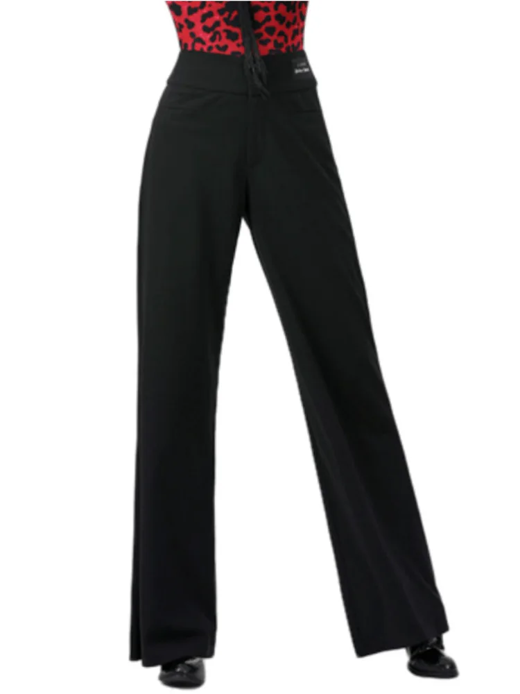 Solid Color Ballroom Dance Competition Pants Waltz 2024 High Quality Dancewear Latin Women Waist Evening Luxury Jazz Trousers