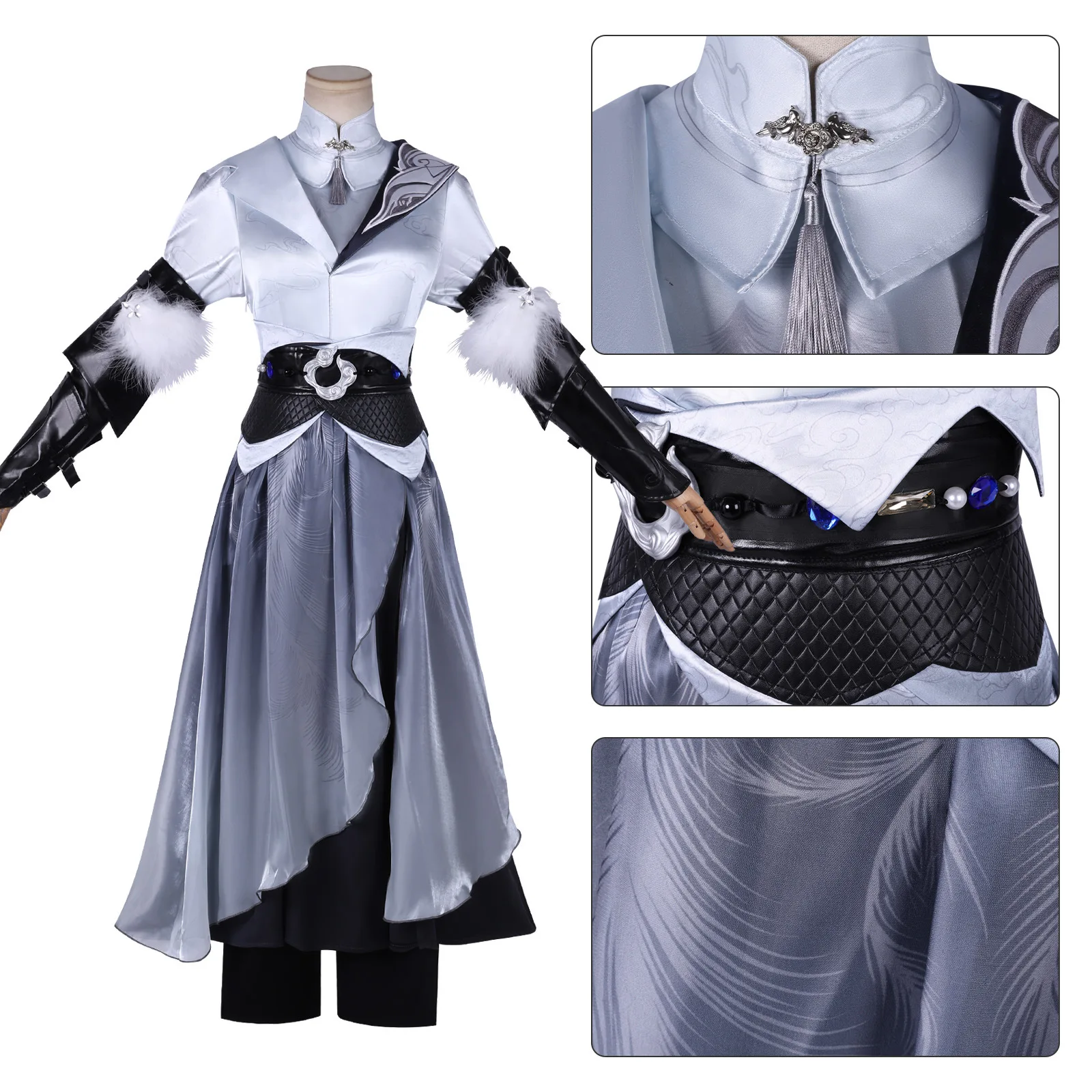 

Path to Nowhere Chief Frosty Twilight Cosplay Costume Ancient Chinese Style Full Set Party Clothing Hallween Carnival Uniforms