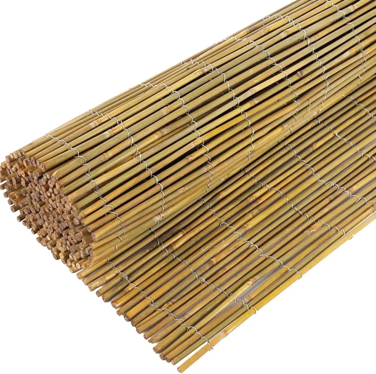 Outdoor Garden, Backyard, Balcony Privacy Screen - Natural Bamboo, No Color Mentioned, Decorative and Rolled Design