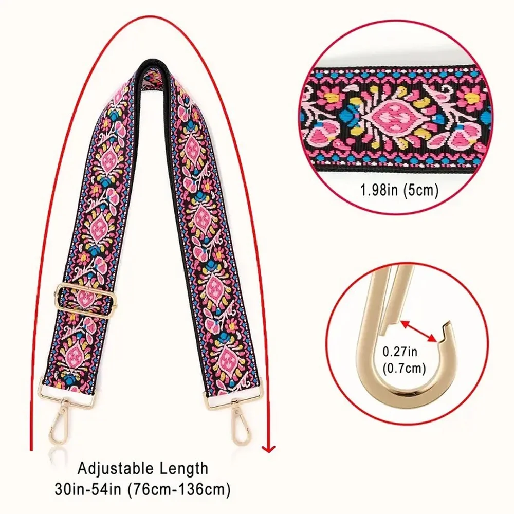 Nylon Shoulder Strap Diy Exquisite Embroidery Universal Fashionable Durable Precision Woven Diagonal Shoulder Strap 5CM