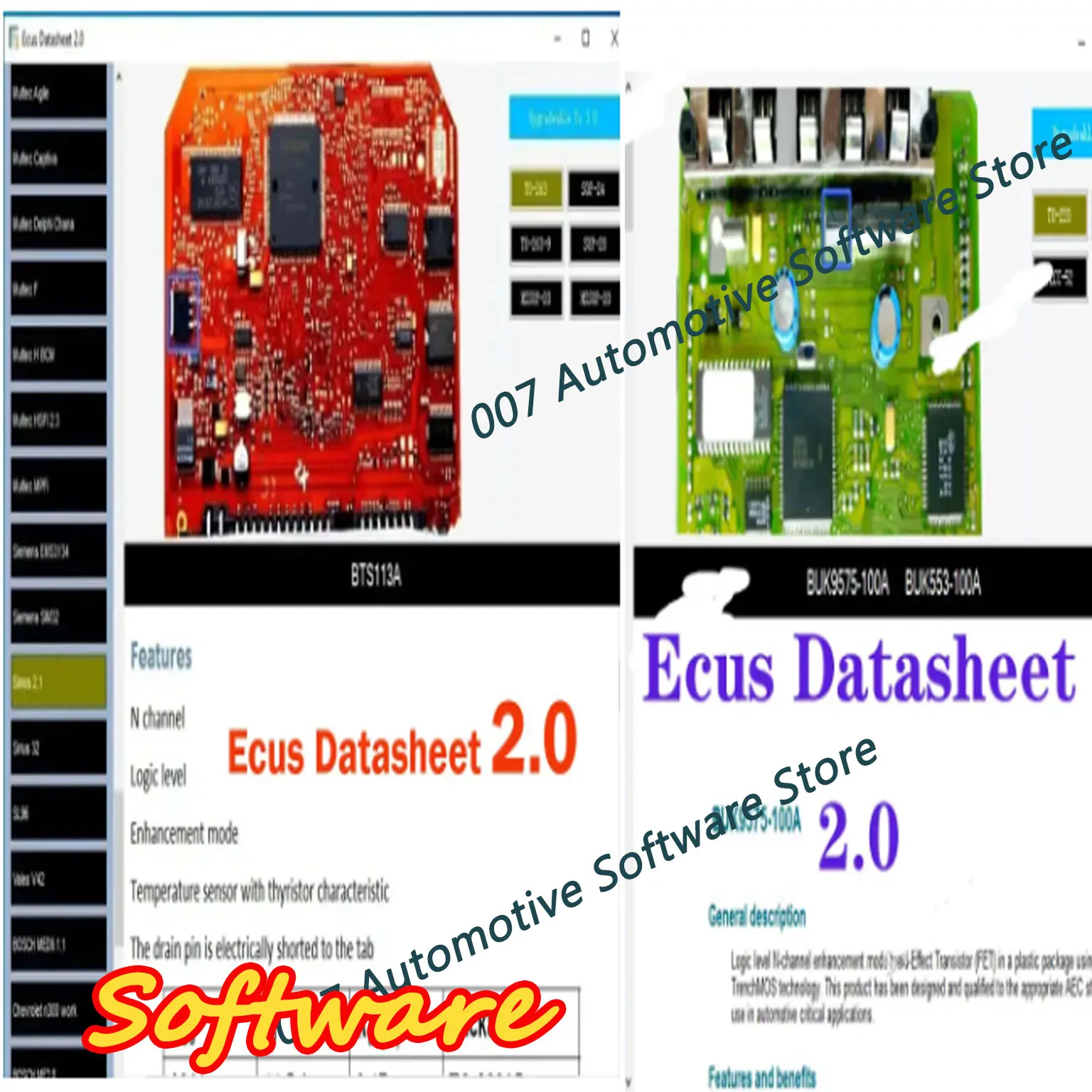 2025 Software de reparación de ECU Fecha de datos de ECus 2.0 Esquema de PCB con componentes electrónicos de ECU de automóviles y información adicional
