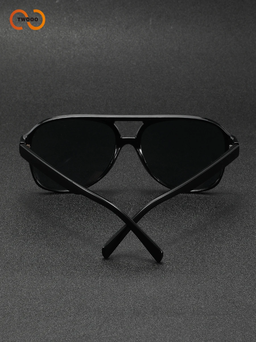 نظارات شمسية كلاسيكية كبيرة الحجم للجنسين، نظارات قيادة عصرية على طراز الشارع، جسر مزدوج مستوحى من مسدس علوي #6