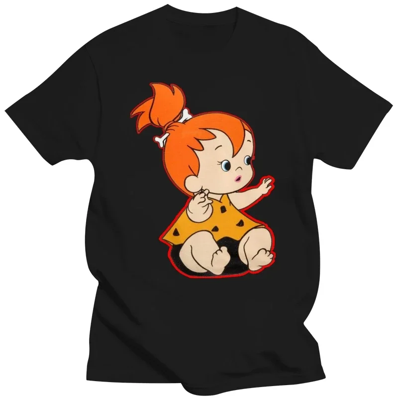 DAHWY Pebble Flintstone Print Short Sleeve Round Neck Everyday T-shirt for Men and Women Can Be Worn in Cotton Clothing