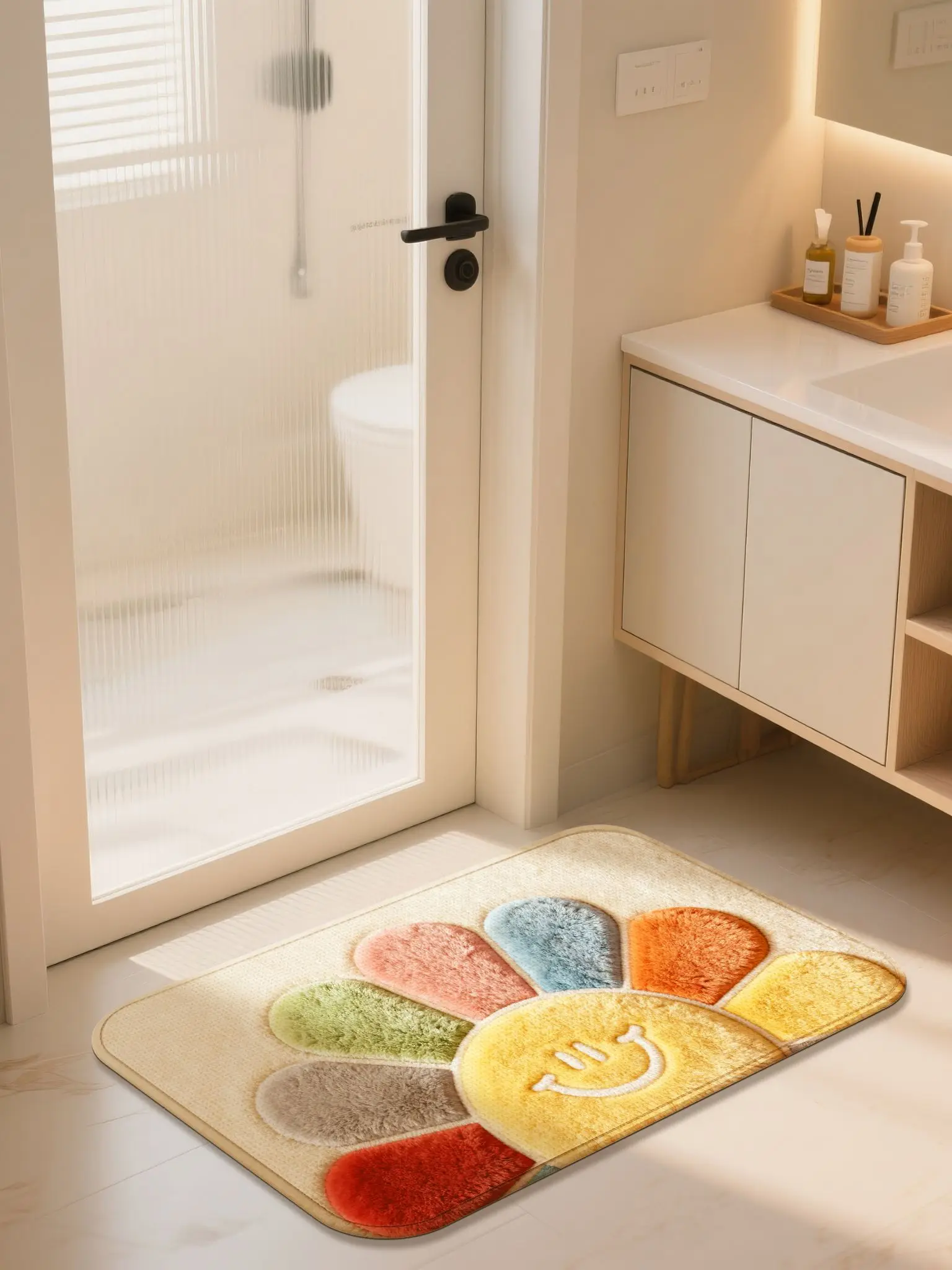 

Qui Dry Woven Linen Look Batoom Mat Thiened Anti Slip Floor Rug for Batoom Entrance Home Decorative Area Rugs