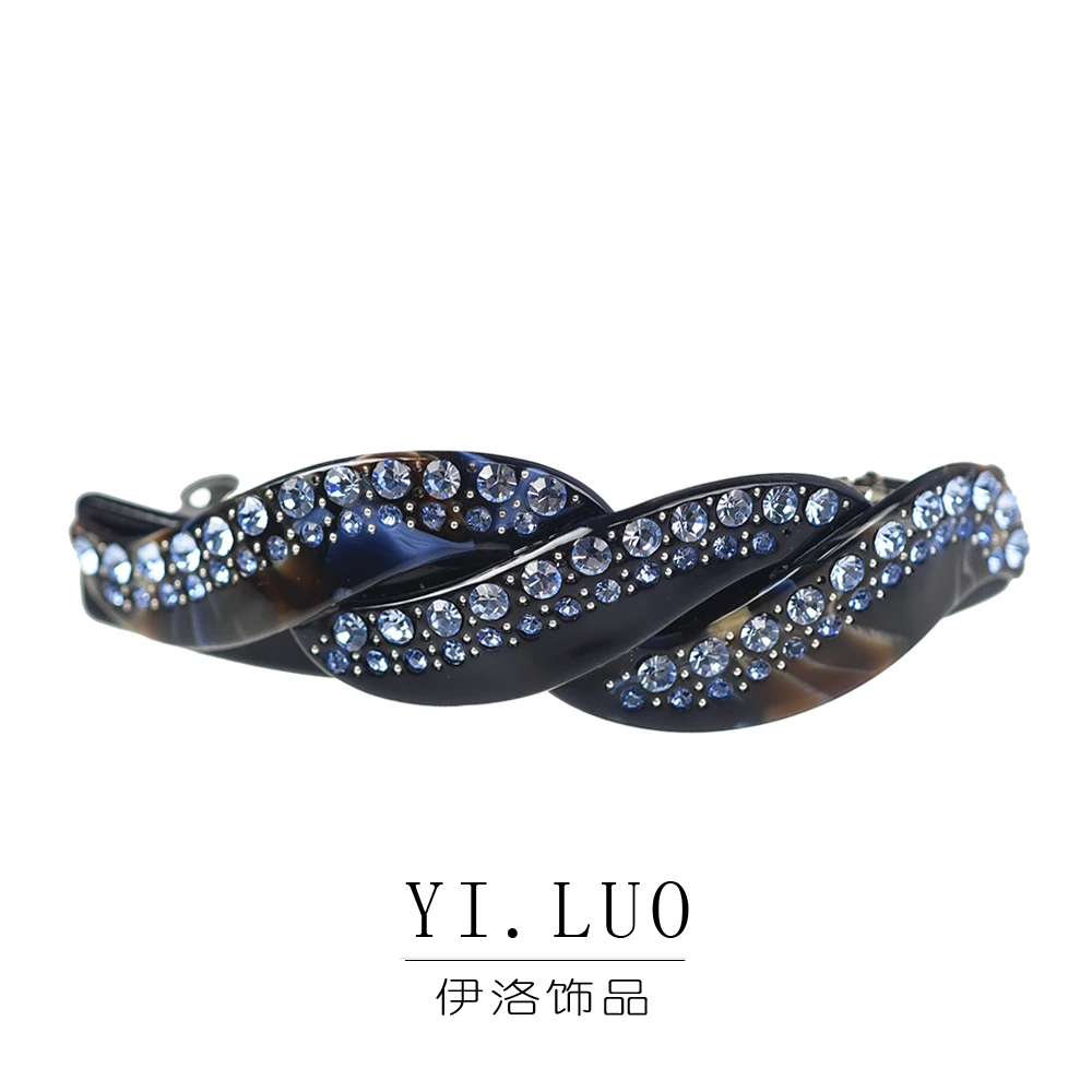 Women Headwear Girl Hairwear Large Size Acetate Cute Hair Clip Vintage Hair Barrette Rhinestone Hair Accessories For Women