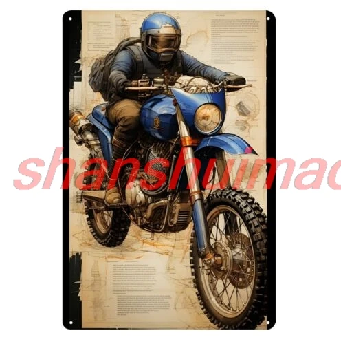 Offroad Adventure Enduro Motorcycle Metal Poster Tin Sign 20x30cm sign