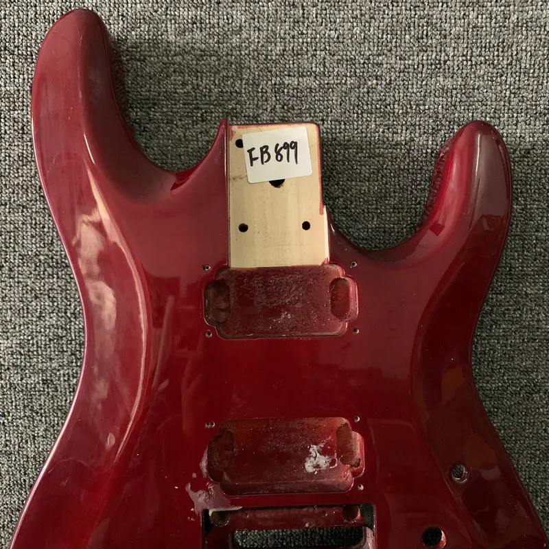 FB899 Red Color 2 Humbucker Pickups Floyd Rose Electric Guitar Body in Solid Basswood with Damages for Guitar Replace and DIY