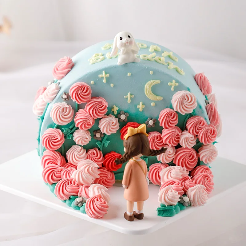 

Little Girl Prince White Rabbit Cake Model Simulation 2024 New Net Red Ball Birthday Fake Cake