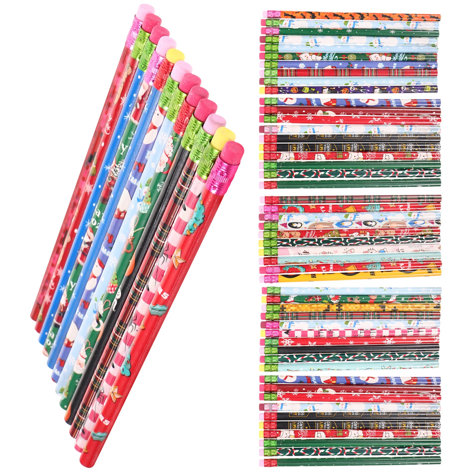 72 Pcs Halloween Pencil Christmas Pencils Themed With Erasers Party Gifts Designed Writing Wood Kids Drawing Pupils Students