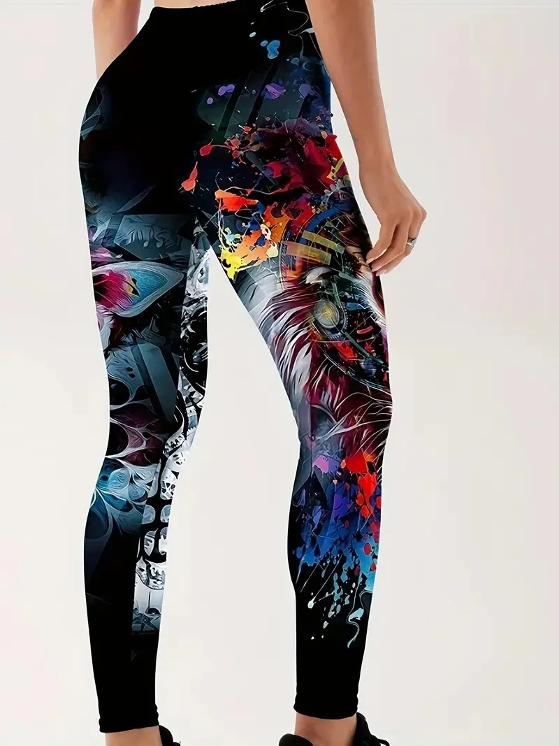 Full Print Casual Tight Stretch elastic waist Comfortable slim fit Work daily travel Wear women\'s leggings