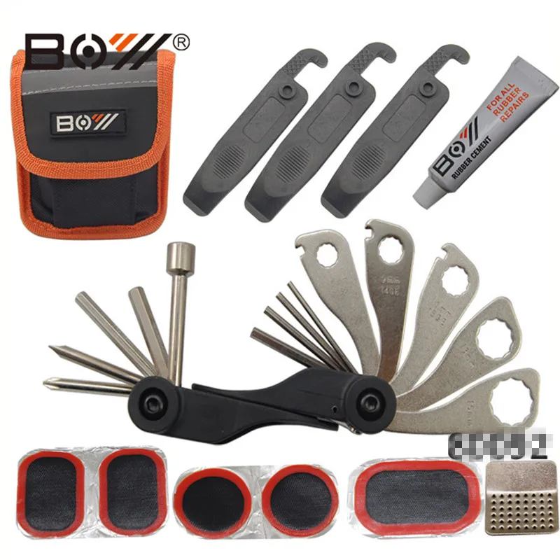 Q237  Bicycle Repair Tools Kit The Accessory Tire Multifunctional Tyre Combination Suit