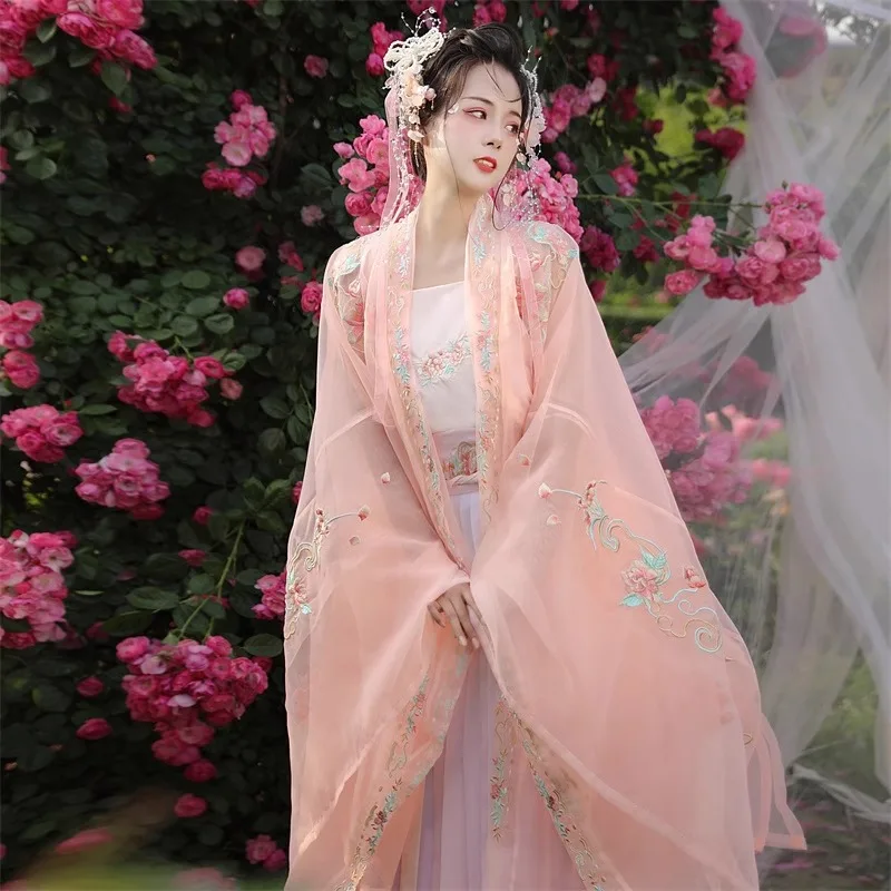 Chinese Hanfu Dress Women Traditional Elegant Princess Dress Oriental Cosplay Costumes Embroidered Daily Fairy Ancient Hanfu Set