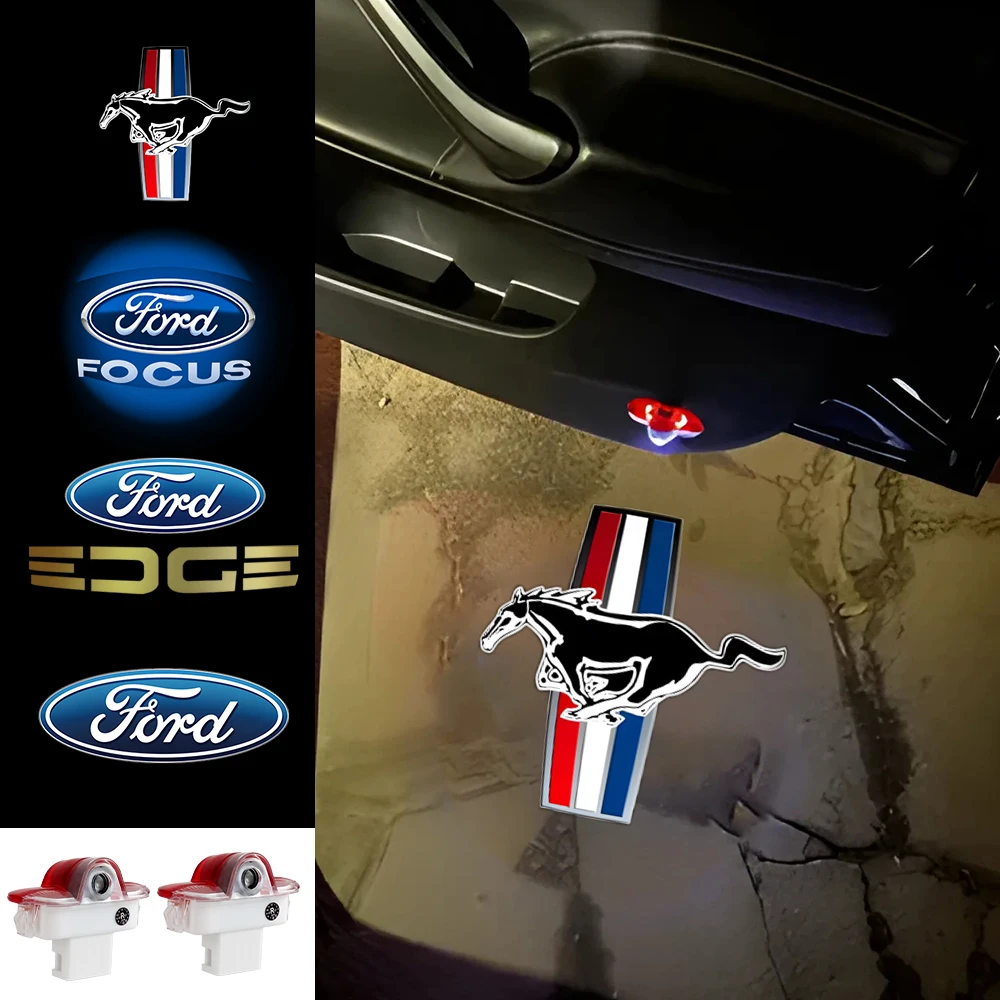 2 Piezas de Luces LED HD para Puerta de Coche, Proyector de Bienvenida, Decoración, Accesorios de Estilo Automotriz para Ford S-MAX 2007-2008 CHIA-X 2007-2013