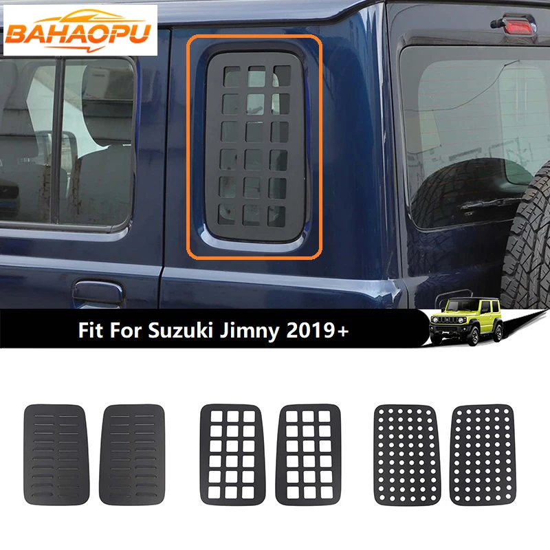 BAHAOPU Heckscheiben-Glasscheibe, Schutzhülle, Lüftungspanel-Zierleiste, passend für Suzuki Jimny 4-Türer ab 2019, Außenzubehör