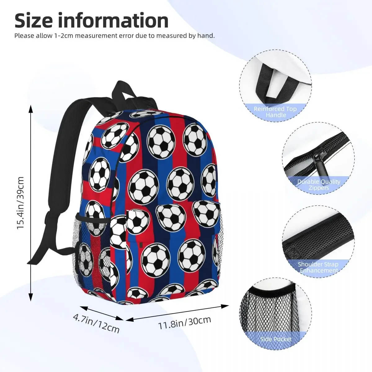 Soccer Ball Football Icon Backpacks Teenager Bookbag Cartoon Students School Bags Travel Rucksack Shoulder Bag Large Capacity