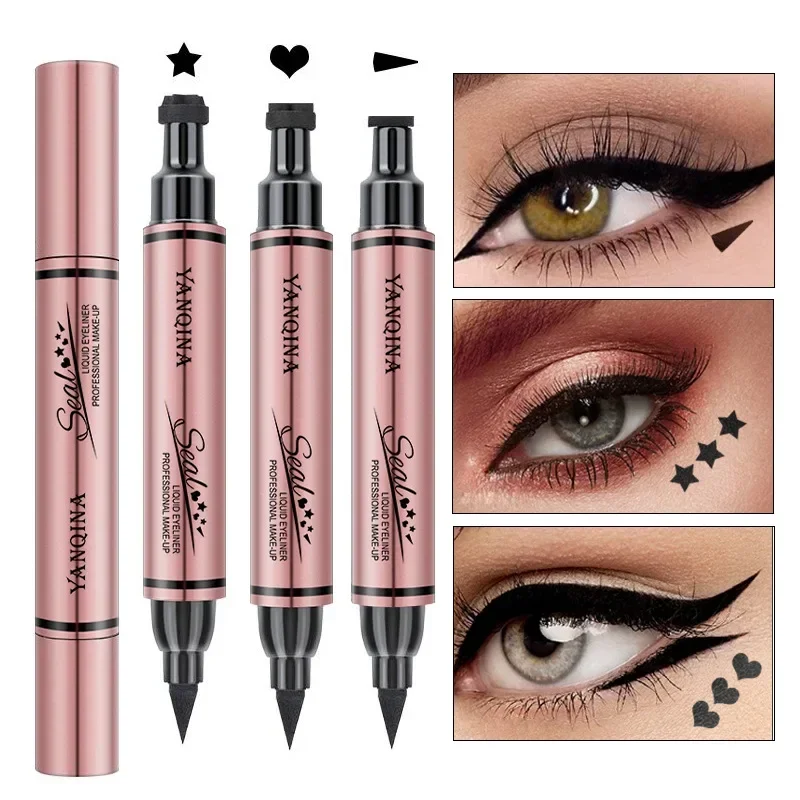 Eyeliner Stamp Seal Pen Long Lasting Waterproof Fast Dry Double-ended Eye Liner Liquid Black Pencil Make-up for Women Cosmetics - view 2