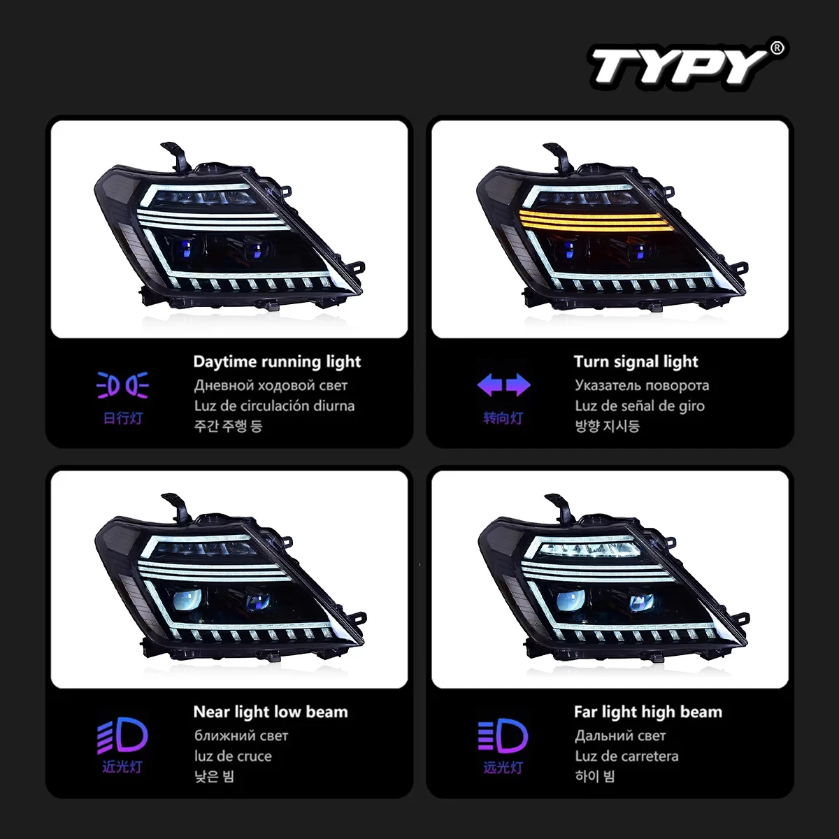 TYPY رئيس مصباح لنيسان باترول Y62 LED المصباح 2012-2018 المصابيح الأمامية DRL إشارة ديناميكية عالية شعاع الملاك العين العارض عدسة