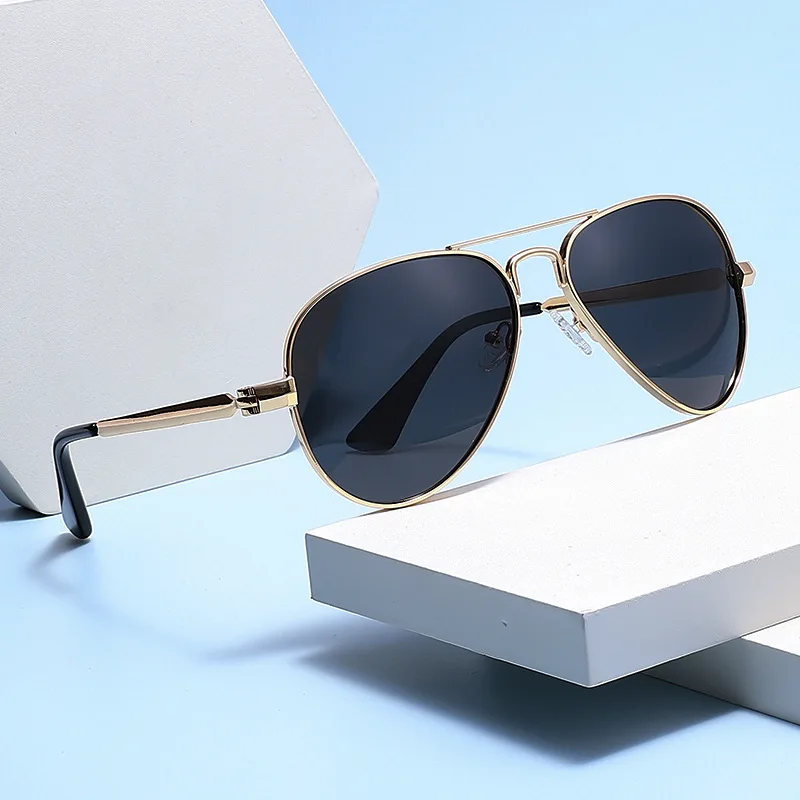 JNPCXI Neue Polarisierte Retro Metall-Doppelbrücken Piloten-Sonnenbrille für Damen Luxus-Sonnenbrille Modische Outdoor-Punk-Sonnenbrille für Herren – Detail 2