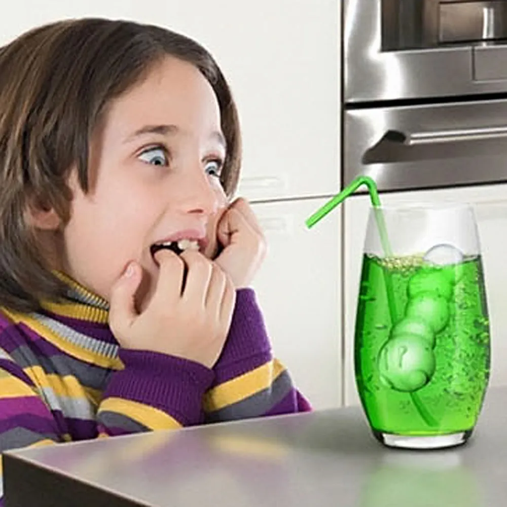 Bandeja de hielo con forma de oruga, verde, 5 cubitos de hielo, material seguro, fácil de limpiar, molde para helados, molde para pudín de chocolate, decoración para fiestas