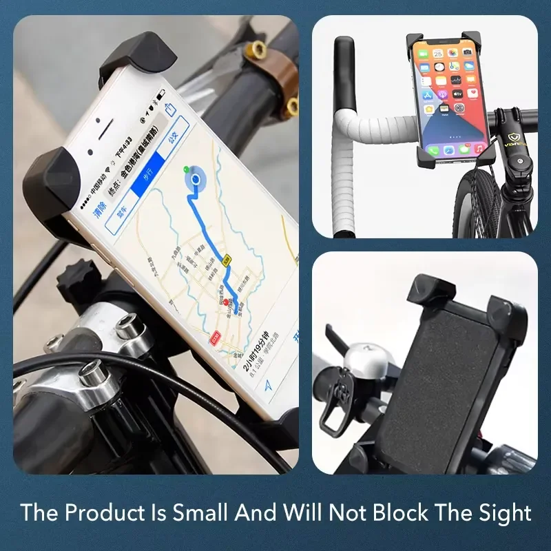Bike Phone Mount Detachable, Universal Bicycle Phone Holder Motorcycle Handlebar Mount Rotation Silicone Cycle Phone Holder