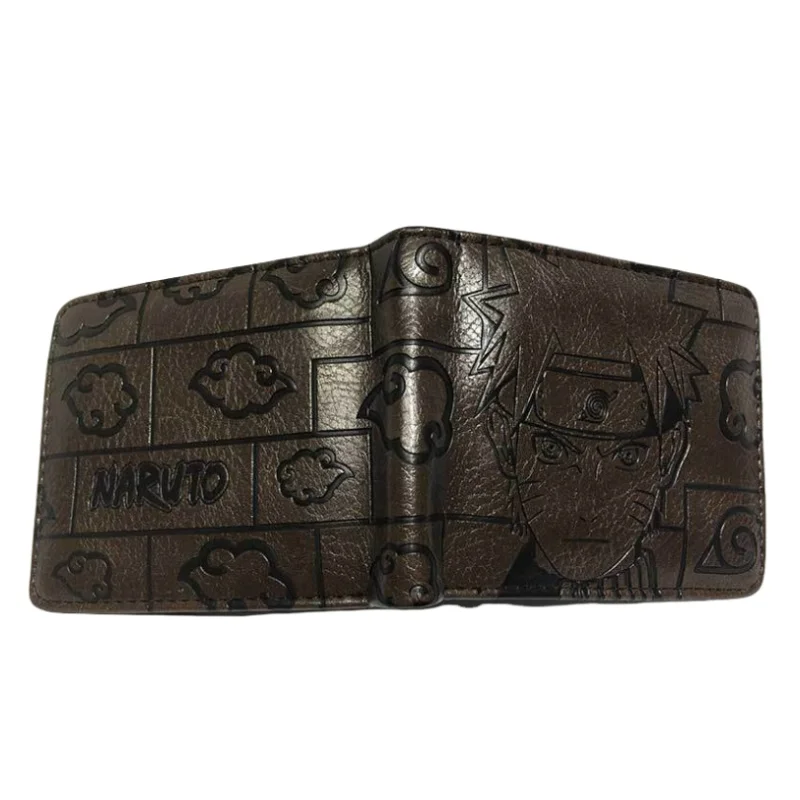 Anime Naruto Uchiha Itachi Akatsuki Embossed Short PU Wallet Coin Purse Student Fashion Personality Zero Wallet Card Wallet