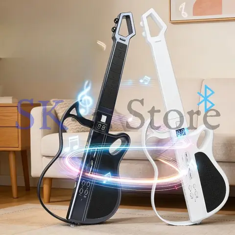 Wireless Bluetooth Stringless Guitar, Foldable Smart Electronic Guitar for New Users