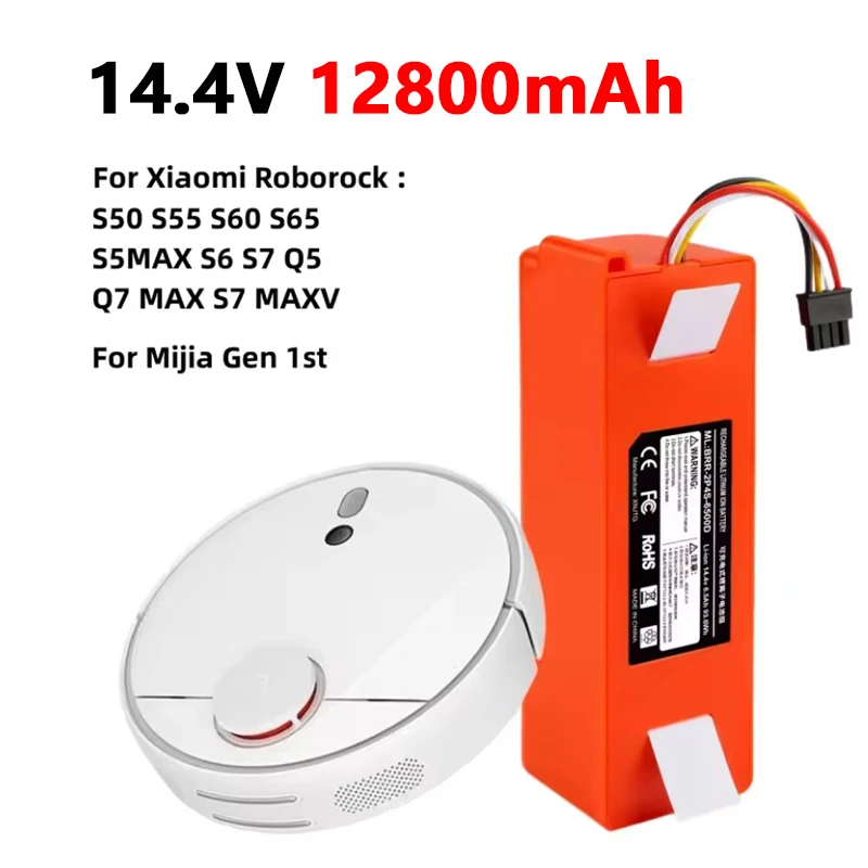 NEW Upgrade 12800mAh for Roborock S5max S50 S51 S52 S53 S55 S7 S8 T60 T61 T65 T4 T6 T7 T8 G10 P50 P51 P55 Sweeping Robot Battery