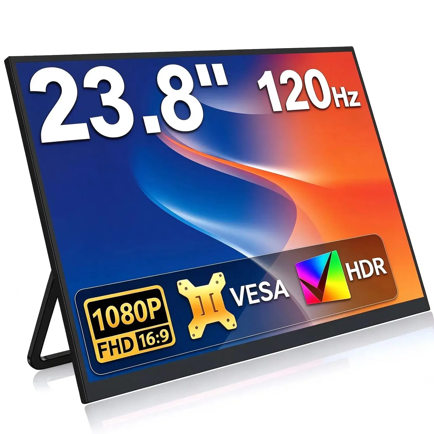 23.8 Inch 120Hz 1920*1080 FHD Portable Monitor 100%sRGB IPS Gaming Screen External Extension Display for Laptop Phone Notebook